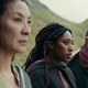 Michelle Yeoh, Sophia Brown, and Laurence O’Fuarain in The Witcher: Blood Origin.